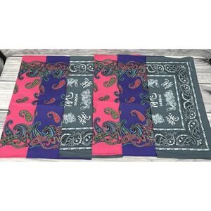 LOT OF 6 VINTAGE 100% COTTON BANDANAS‎ / HANKERCHIEFS-MULTI COLOR-BRAND NEW  *21